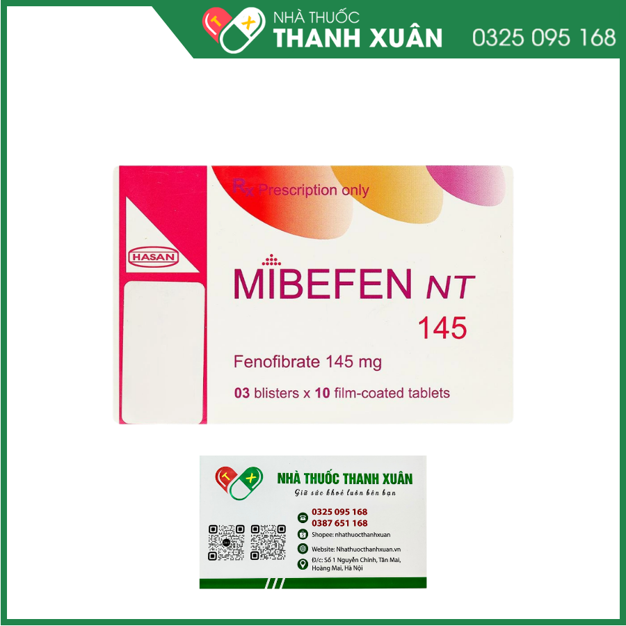 Mibefen NT 145 điều trị tăng triglycerid huyết nặng